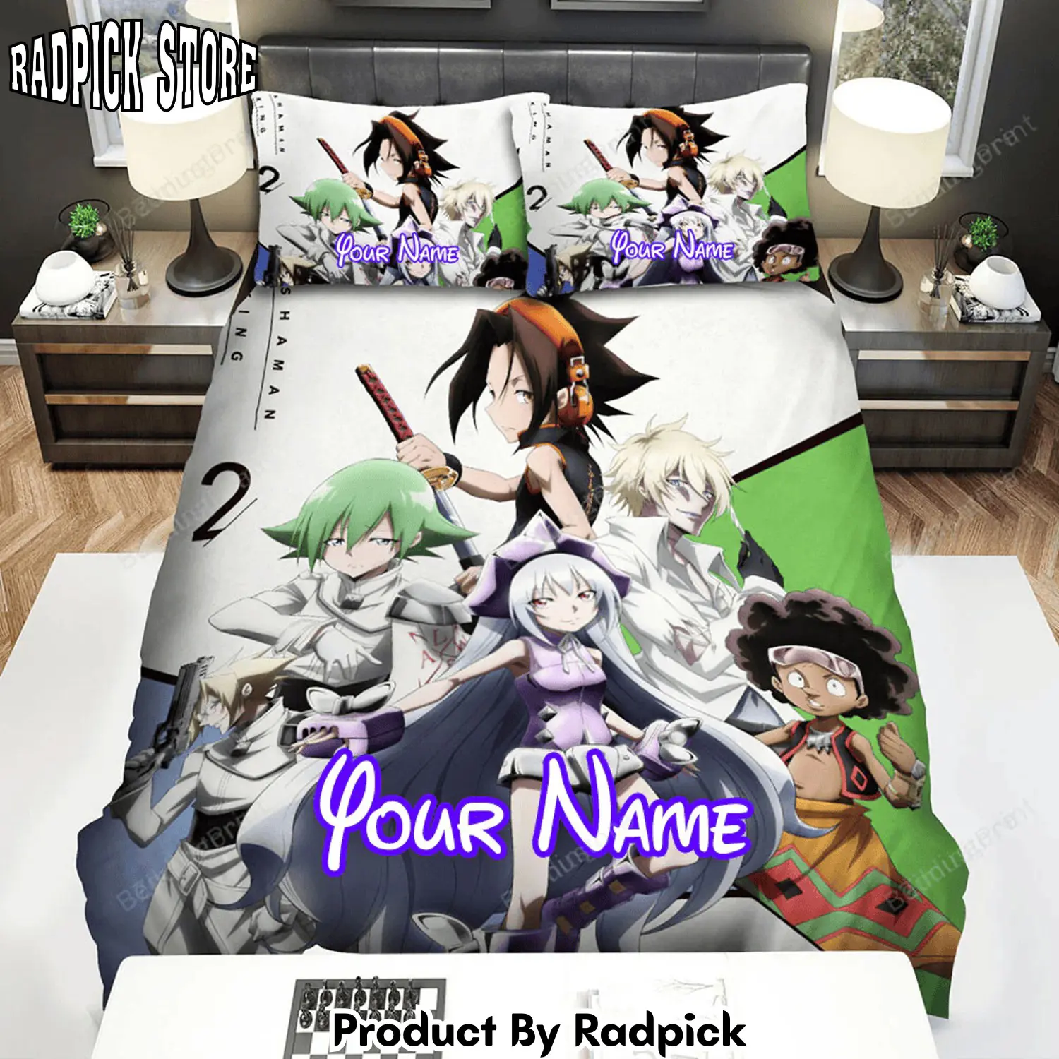 Radpick shaman king anime volume 2 art cover bed sheets spread duvet cover personalized name bedding sets rp3272364